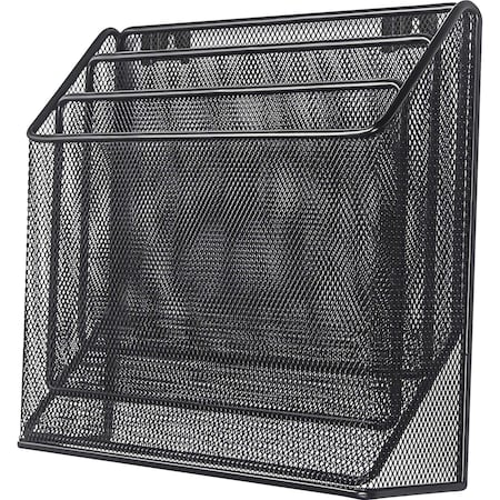 Lorell Mesh Desktop Organizer, 3 Tiers, Black LLR84138